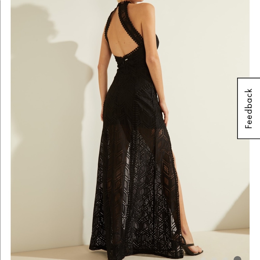 Guess knit maxi dress with halter neckline.